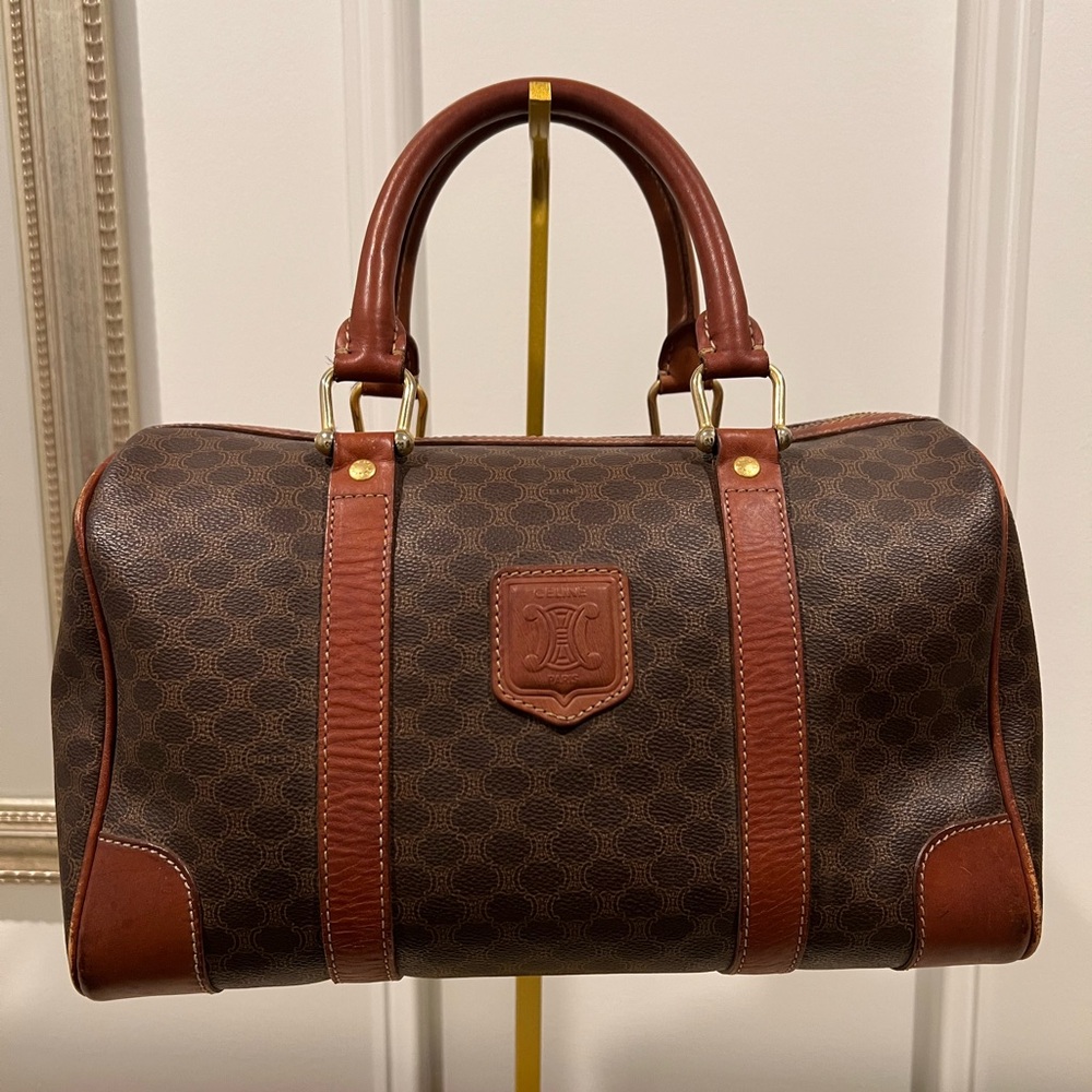 Celine Macadam Boston Bag Handbag EUC 12x7.5x6.5”